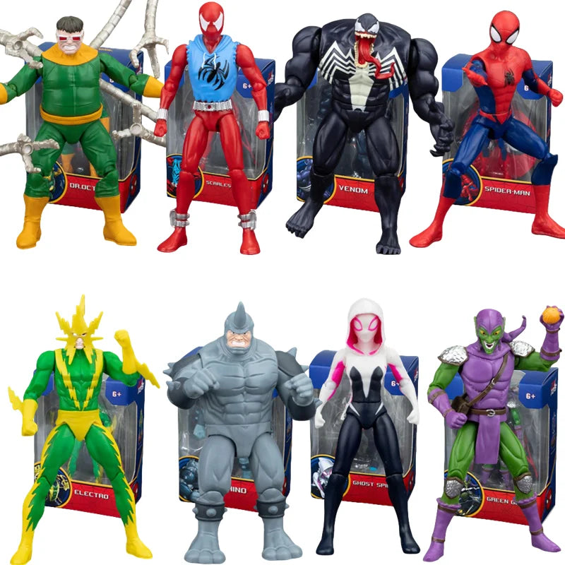 Super Hero Action Figures Set - Iron Man Spider-Man Venom Gwen Collectible Toys