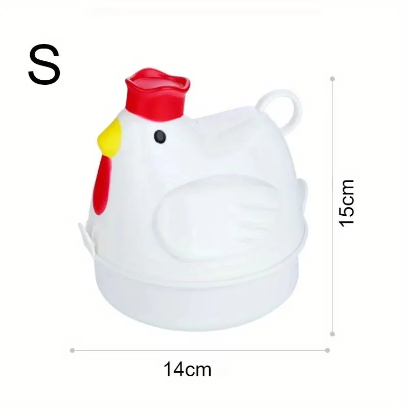 Chicken Shaped Egg Boiler Steamer for 4 Eggs Microwave Cooking Kitchen Gadget