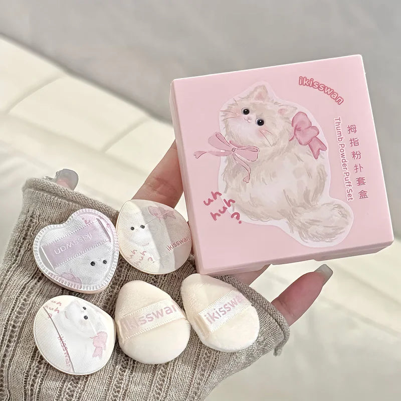 Mini Makeup Sponge Set with Box - Soft Velvet Facial Beauty Tools 5pcs