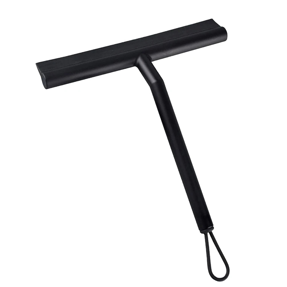 Glass Shower Squeegee with Silicone Holder for Bathroom & Window Cleaning