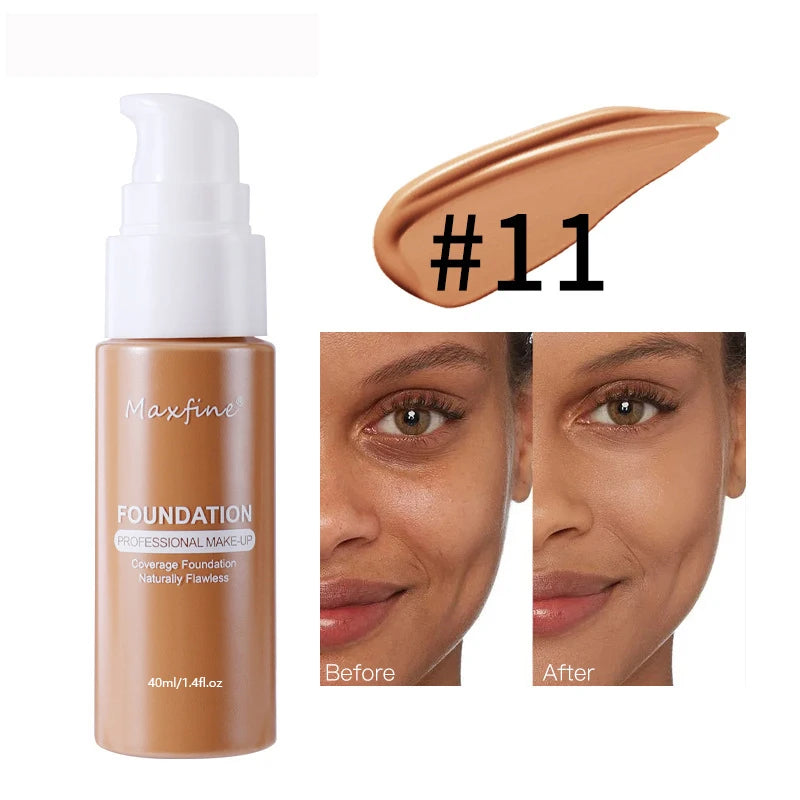 Liquid Foundation Set - 12 Color Moisturizing High Coverage Makeup