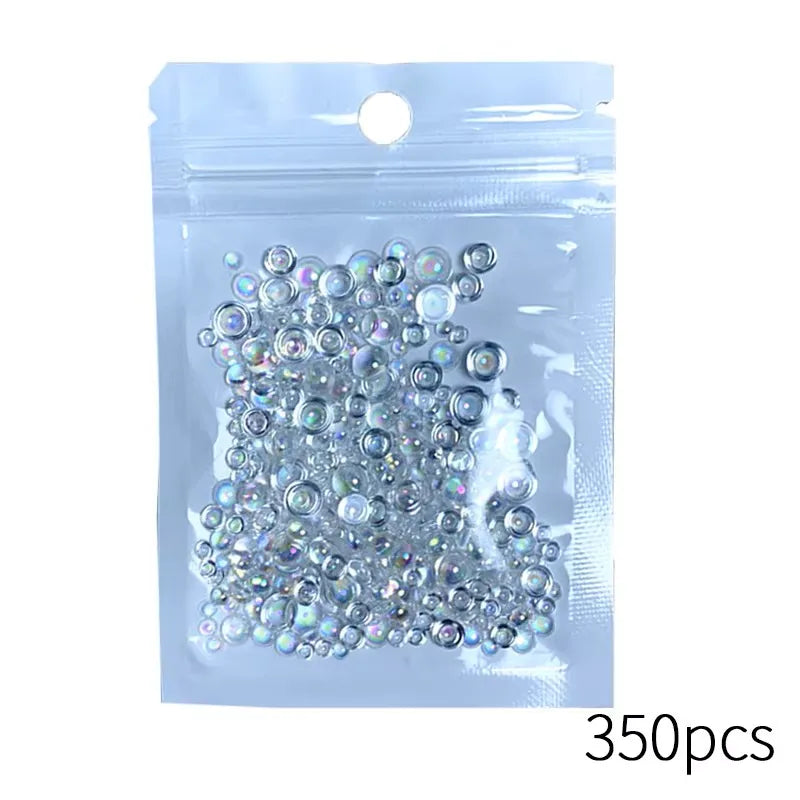 350pcs Clear Dewdrop Water Drop Embellishments for Nails Art Resin Beads