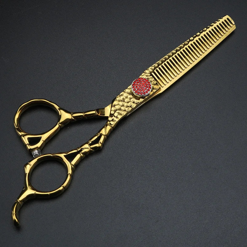 Professional 6-Inch Hair Thinning & Cutting Scissors - Japanese 440C Steel, Multiple Colors