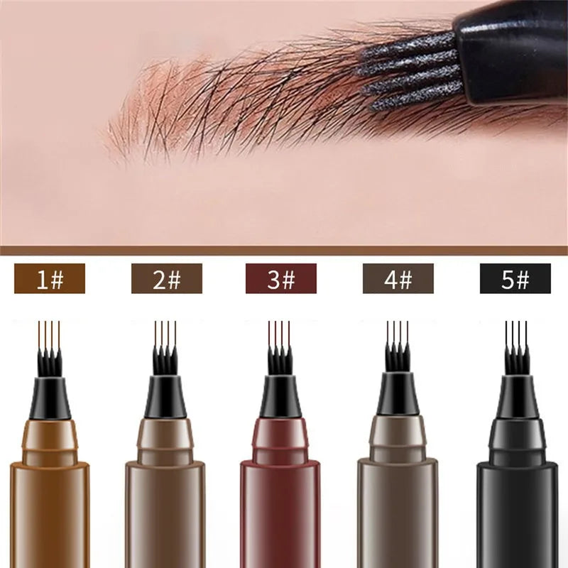 Waterproof Microblading Eyebrow Pen - Long Lasting Liquid Brow Pencil with 4-Point Tip