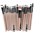 20pcs Eye Makeup Brush Set with Eyeliner Brush - Neutral Handle Colors