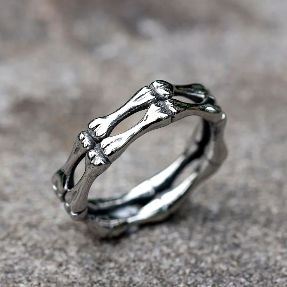 Men's Gothic Skull Punk Ring - Stainless Steel Jewelry for Women & Men