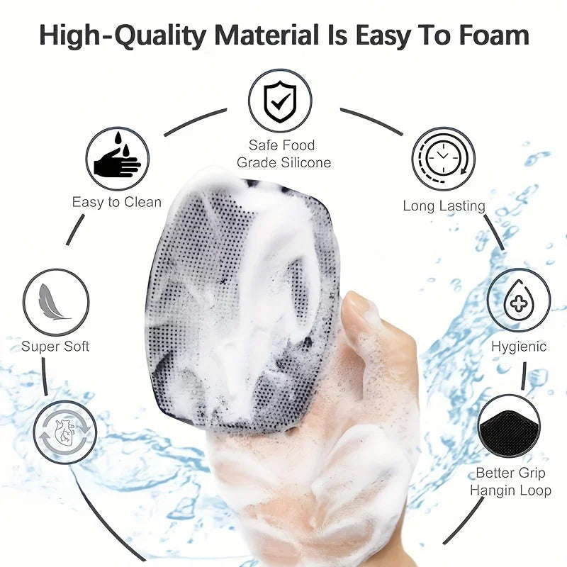 Oval Silicone Shower Brush for Gentle Exfoliation, Easy to Clean & Rinse