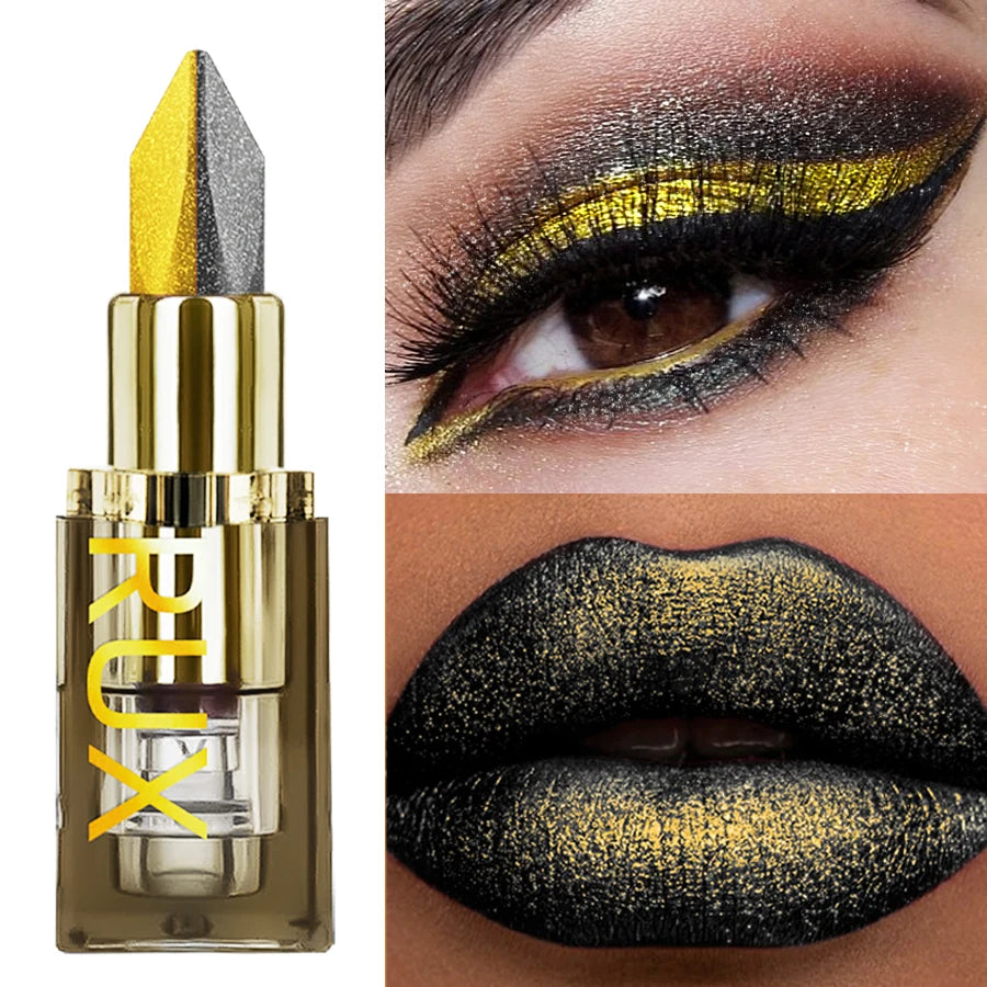 Metallic Finish Two-Tone Lipstick - Long-Lasting Hydrating Lip Tint for Women