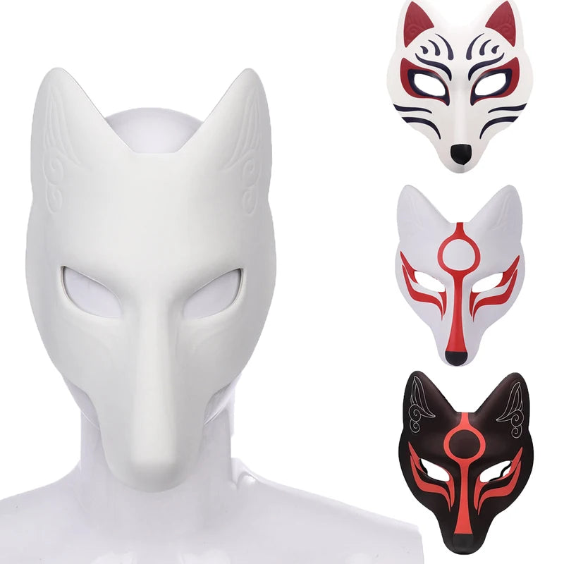DIY Fox Mask Cosplay Costume Accessory for Halloween Party Anime Masquerade
