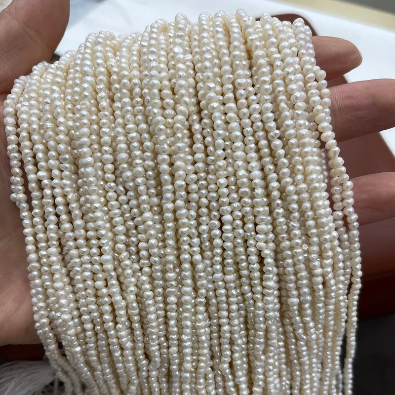 Natural 2-3mm Freshwater Pearl Beads for Jewelry Making Loose Beads - White & Colors