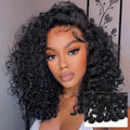 Curly Human Hair Wig with Spiral Curls, Lace Front, 200-220% Density, Pre-Plucked