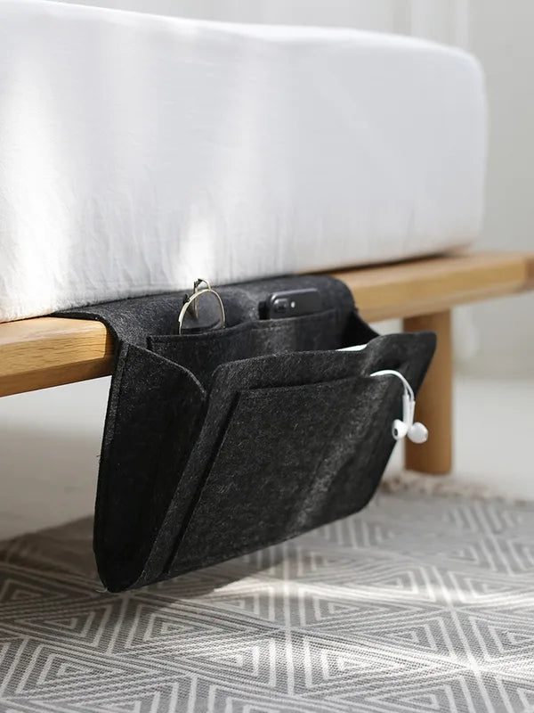Multi-Use Storage Bag for Dorms Bed Sofa Bedroom Organizers with Felt Material