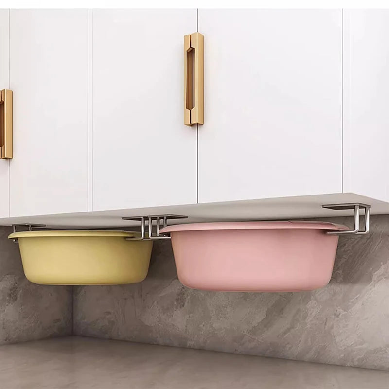 Stainless Steel Wall-Mounted Kitchen Storage Rack for Pots & Cutting Boards