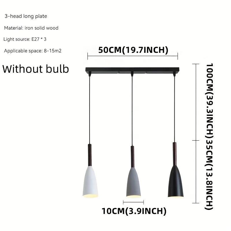 Modern 3-Head LED Chandelier for Dining Rooms - Creative Nordic Style Lighting