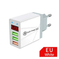 3-Port USB Fast Charger Wall Adapter with LED Display for Smartphones and Tablets
