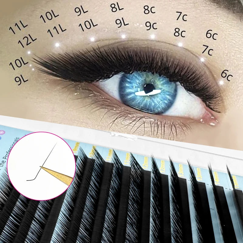 False Eyelash Extensions Mink Lashes Natural Look - Multiple Curl & Thickness Options
