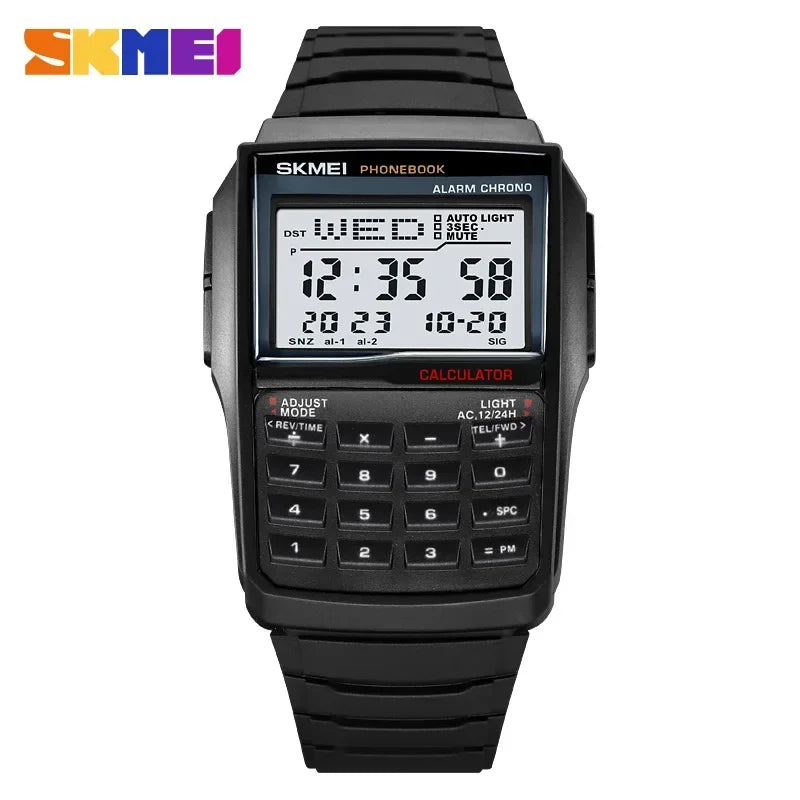 Sports Waterproof Digital Watch for Men Dual Time Countdown Casual Wristwatch