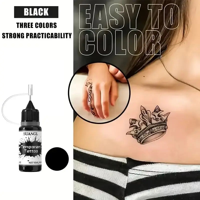 Colorful Tattoo Juice Paste for Body Art, Semi-Permanent DIY Henna Tattoo Kit