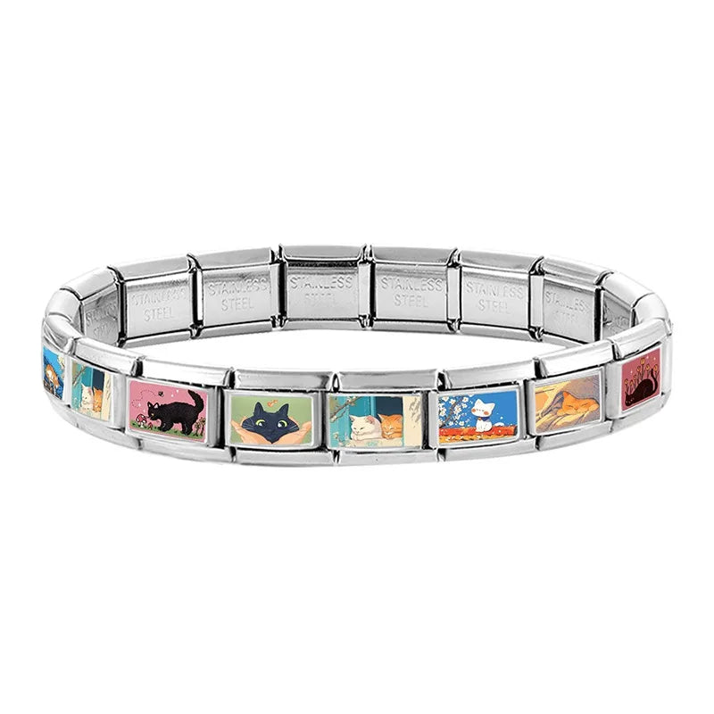 Women’s Charm Bracelet Kit - Customizable 9mm Stainless Steel Links Jewelry Gift