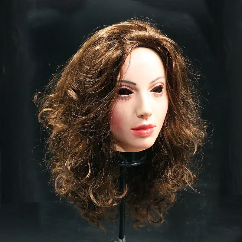 Realistic Latex Mask for Cosplay Halloween Female Woman Face Crossdressing Transgender