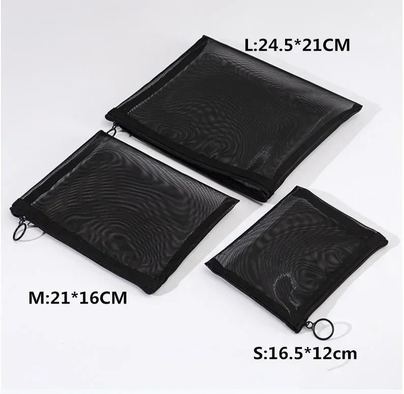 Translucent Makeup Organizer Kit with Heart Shape Travel Toiletry Bags - Small & Large