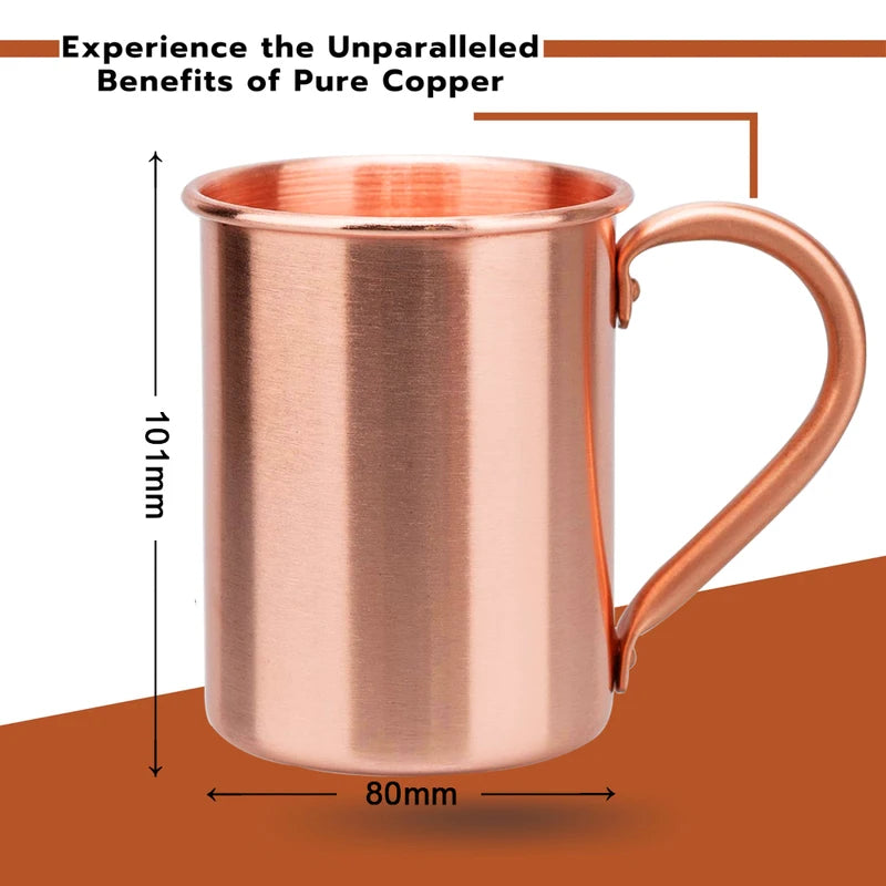 Vintage Copper Mug 400ml Hammer Textured Handcrafted Drinkware Coffee Tea Beer Mug