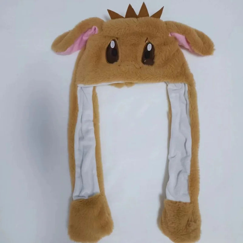Cute Cartoon Animal Beanie Hat with Movable Ears - Elf, Eevee, Gengar, Snorlax, Umbreon, Can Hat Gift