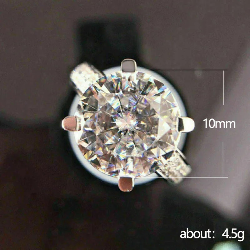 Classic Engagement Ring for Women Cubic Zirconia Proposal Jewelry with Multiple Sizes