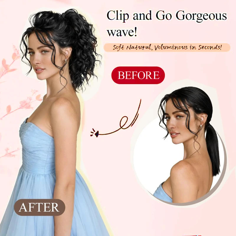 Short Curly Synthetic Claw Clip Ponytail Hair Extensions for Women - High Temperature Fiber Ponytail Hairpiece