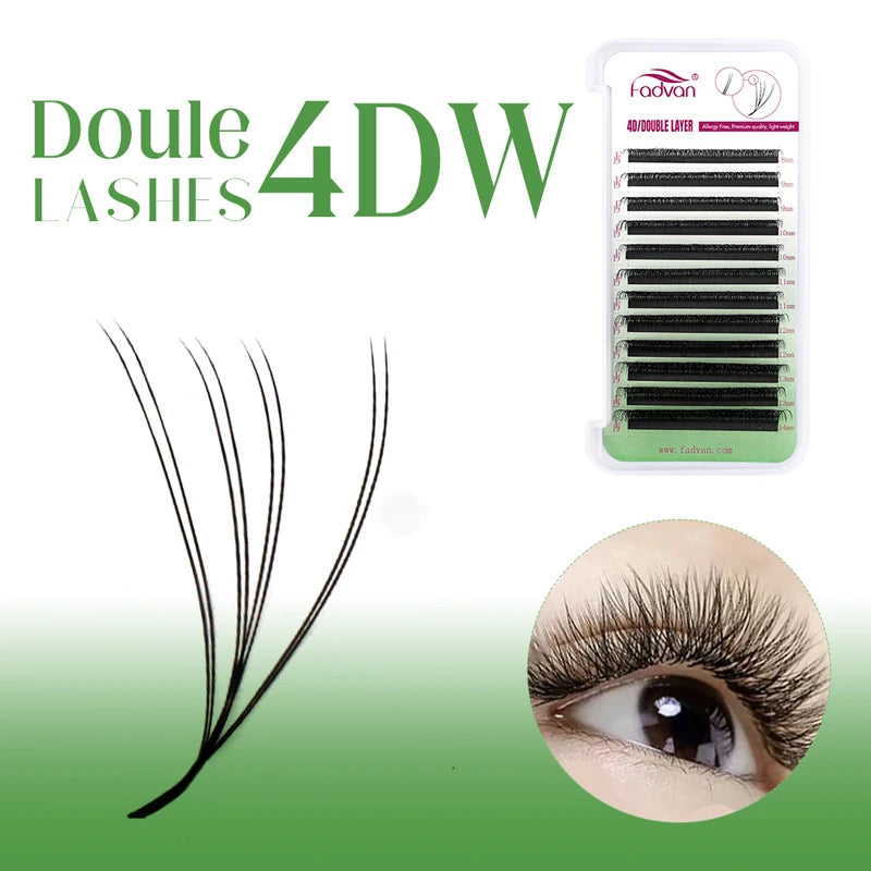 False Eyelash Extensions 8D W-Shaped Fans Soft Volume 0.07mm Mixed Lengths