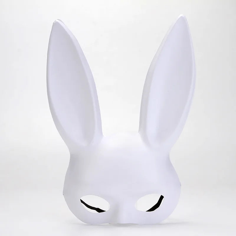 Black and White Rabbit Mask for Halloween Party Costume and Cosplay