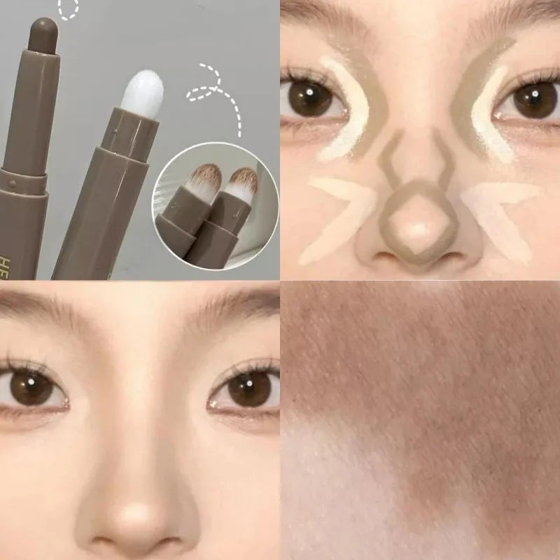 Double-Headed Contouring Stick for Face and Nose Shadow - Natural Modification