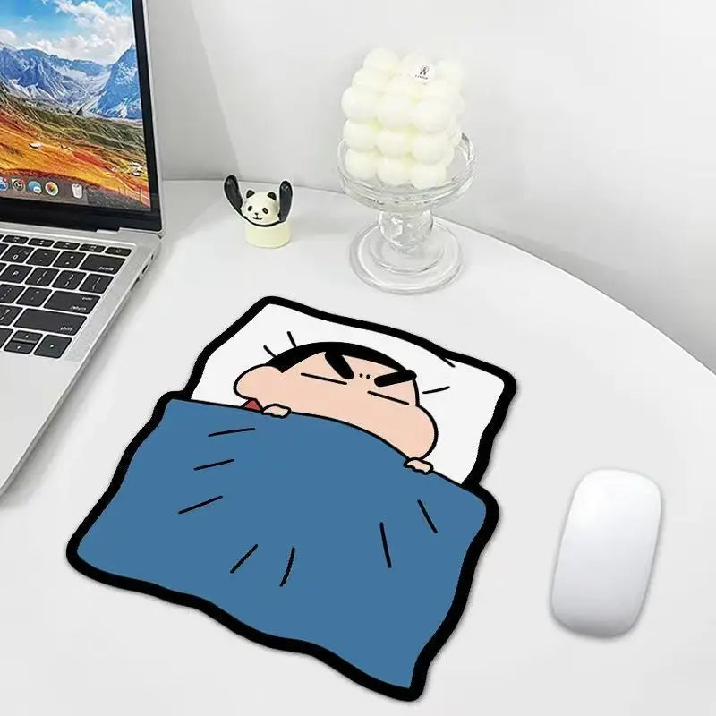 Cute Crayon Shinchan Mouse Pad with Non-Slip Rubber Base and Soft Fabric Surface – Office & Home Desk Mat