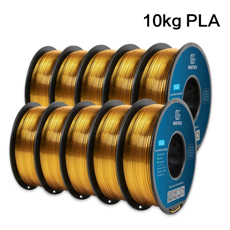 Silk PLA 3D Printer Filament 10kg Spool - Eco-Friendly, Biodegradable, 1.75mm