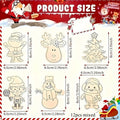 12Pcs Christmas Wooden Ornaments Snowman Santa Tree Holiday Decor DIY Hanging Pendant