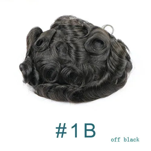 Natural Hairline Men's Toupee Wig with Straight or Wave Style - Human Hair Capillary Prosthesis