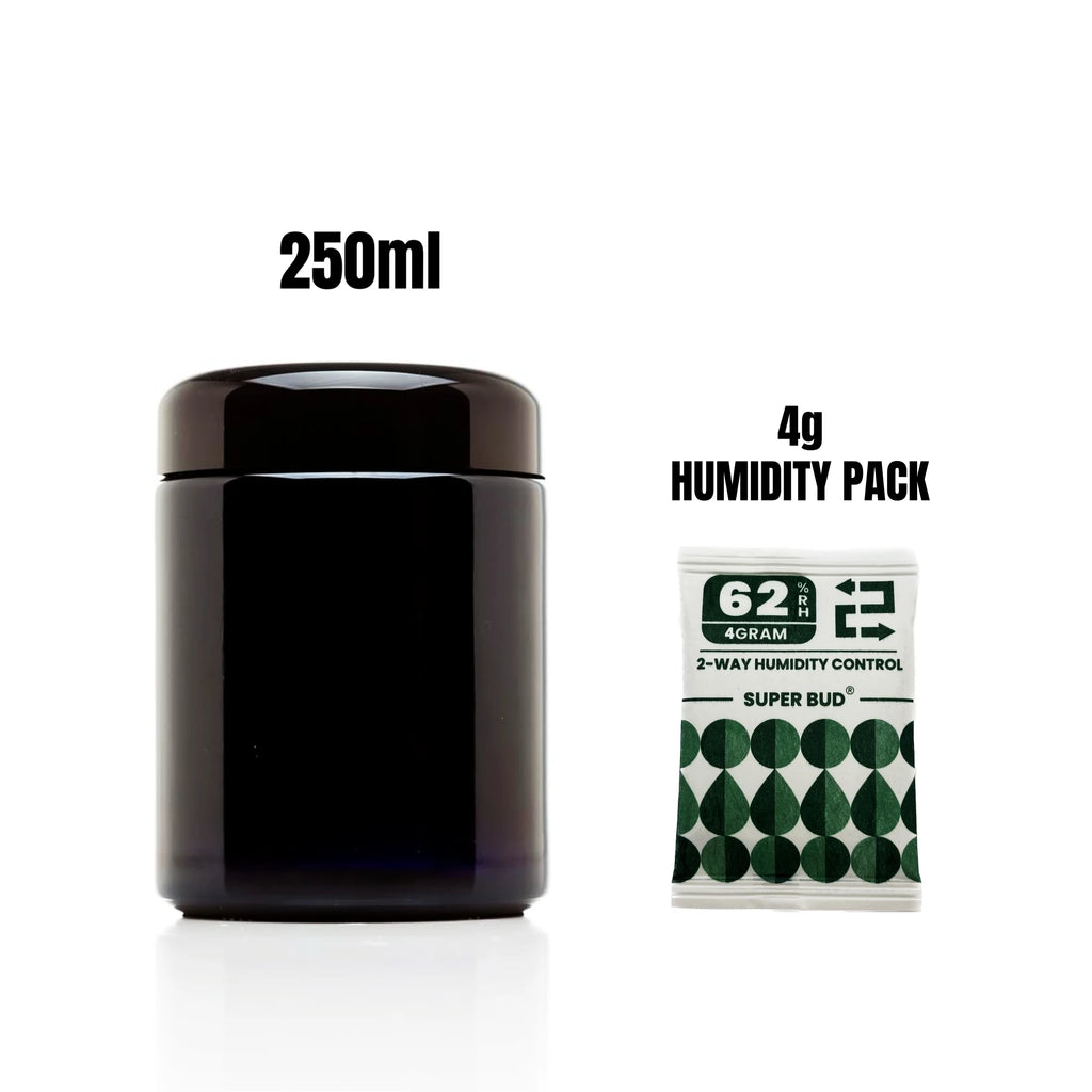 Ultraviolet Glass Herb & Coffee Storage Jar - Airtight, Smell Proof, Reusable, 5ml-1000ml