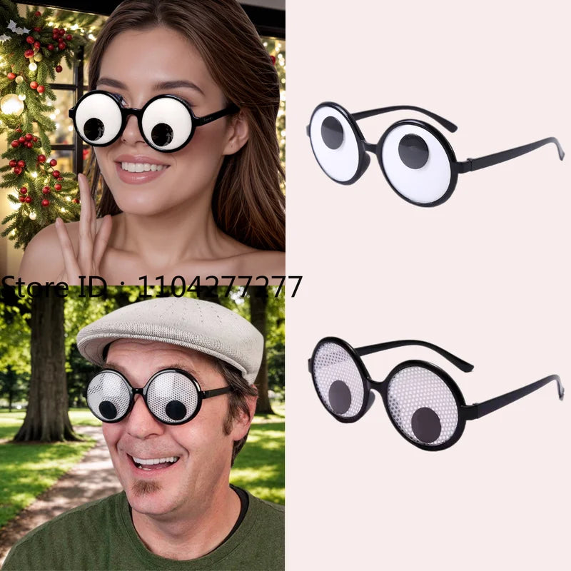 Funny Eyeball Rolling Glasses Halloween Costume Accessory Unisex