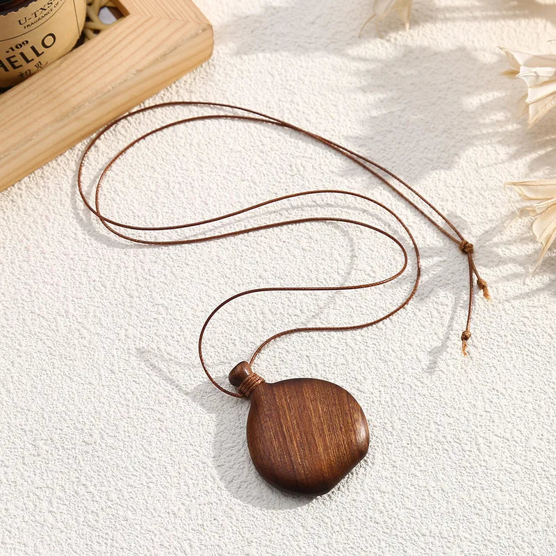 Wooden Water Bottle Pendant Necklace for Women - Fashion Jewelry Gift