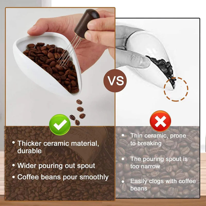 Coffee Bean Dosing Cup & Spray Bottle Kit for Barista, Static Reduction, Ceramic Single Dose Tray