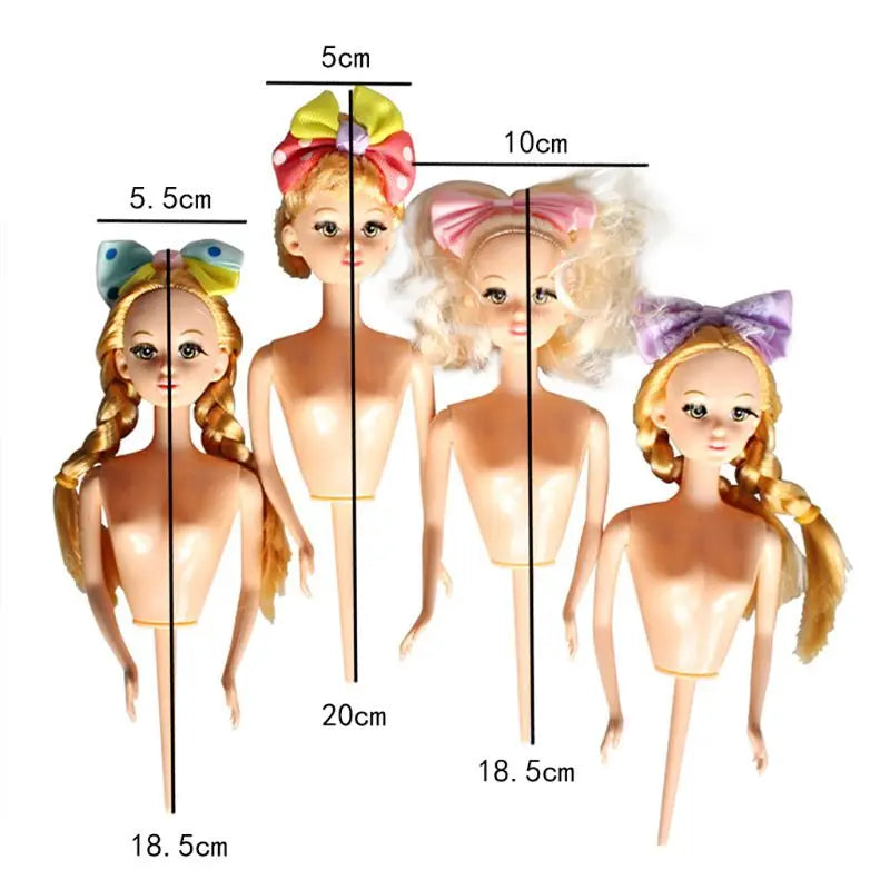 Kids Doll Cake Topper with Curly Hair and Big Eyes for Birthday Cakes - Random Style