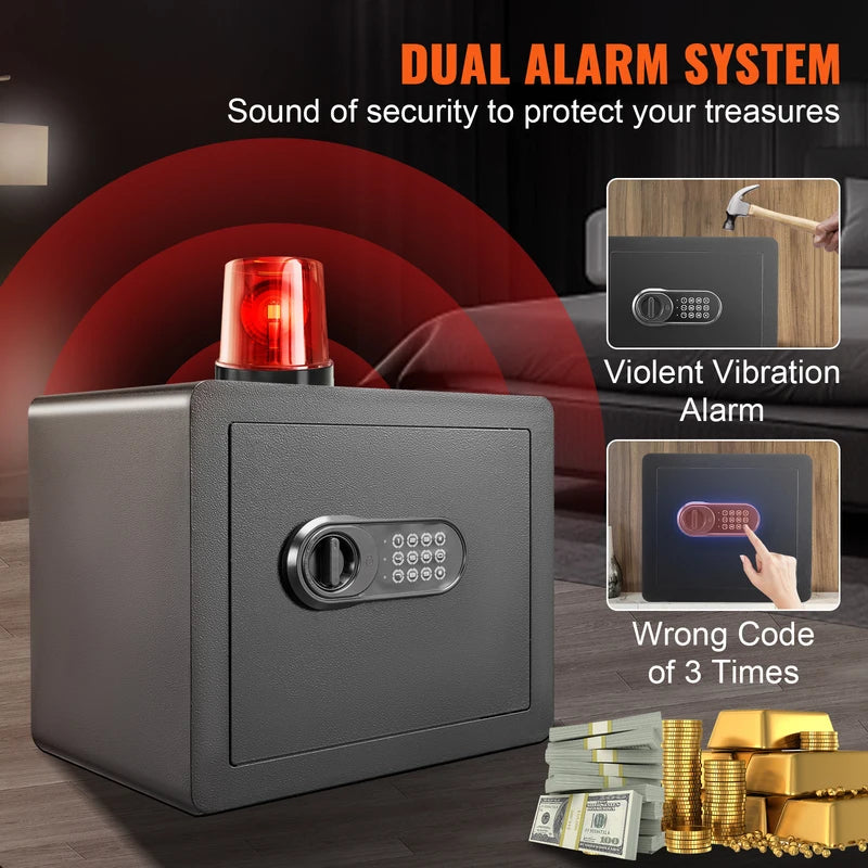 Electronic Safe Deposit Box 1.2 Cu Ft Digital Lock & Override Keys