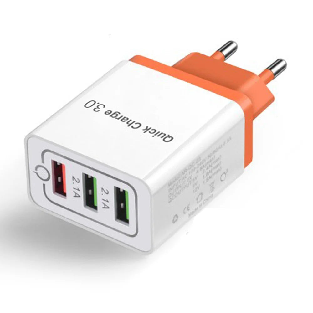 4 Ports USB Fast Charger 48W Wall Adapter Quick Charge 3.0 for Smartphones
