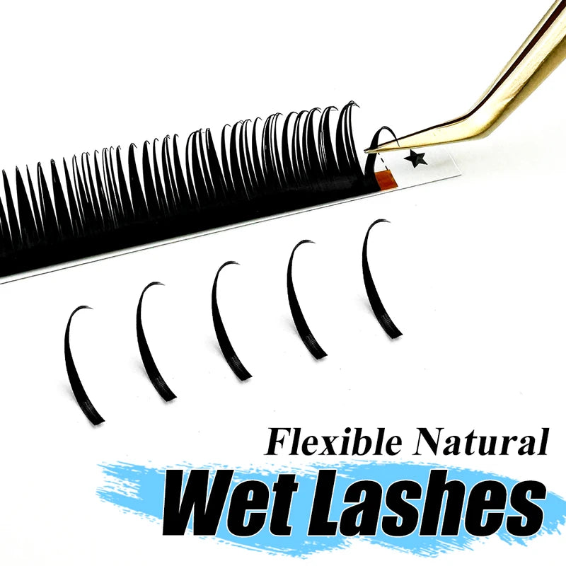 Premade Spike False Eyelashes - Wet Lashes Extensions with Mix Length & Curl Options