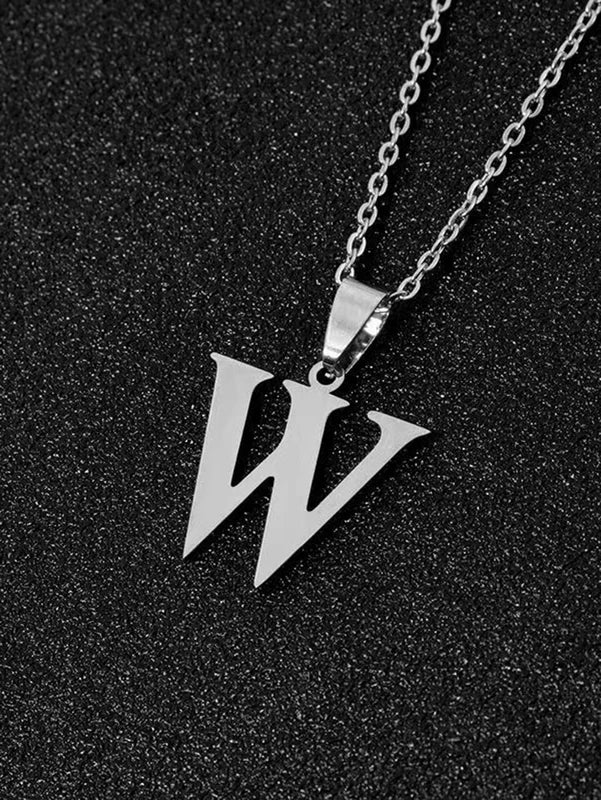 Stainless Steel Alphabet Necklace Initial Pendant for Men Women Jewelry Gift