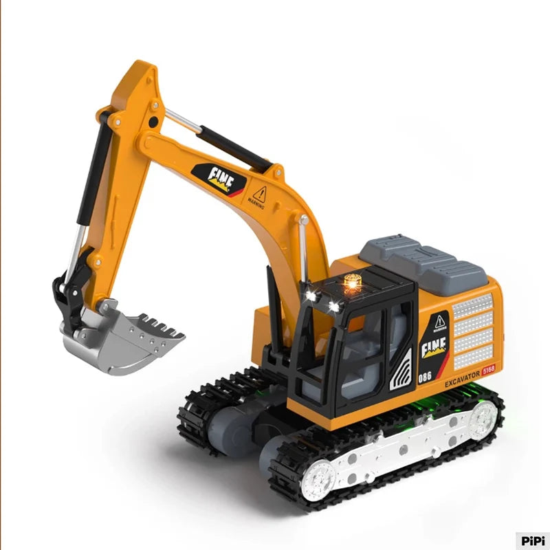 1:64 Metal Remote Control Construction Vehicle Set - Heavy-Duty Die-Cast Play Models