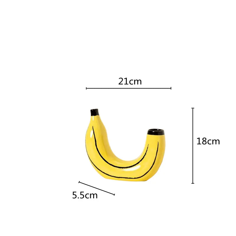 Resin Banana Vase for Flower Decoration - Creative Fruit Art Home Decor