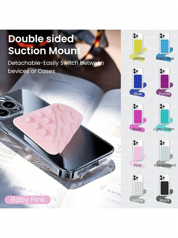 Double-Sided Silicone Suction Cup Phone & Tablet Holder with 28 Pads - Universal Stand for Charging and Viewing