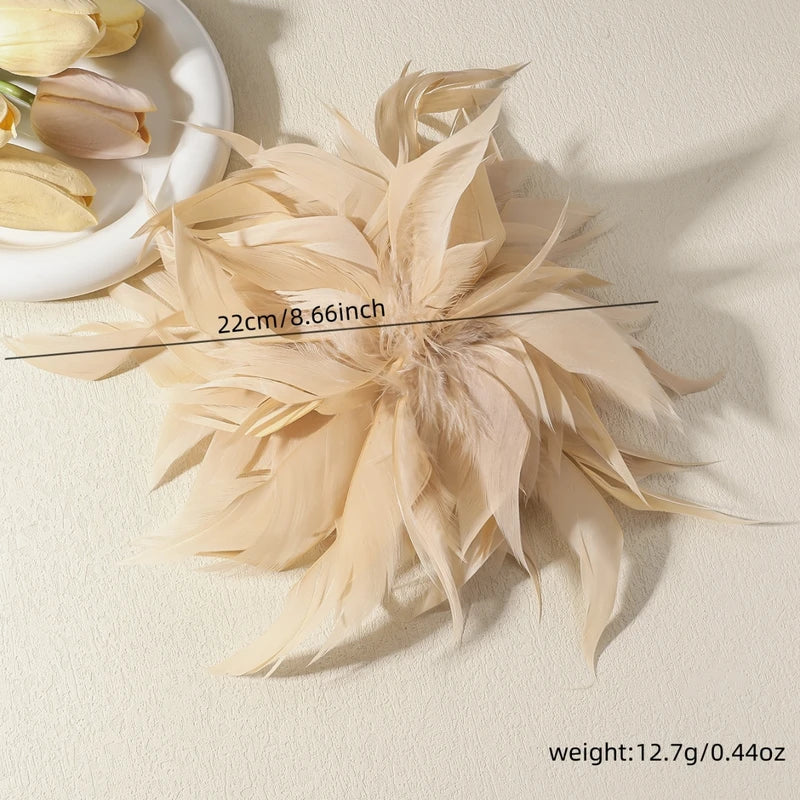 Large Feather Brooch for Women - Colorful Fashion Lapel Pin 22cm