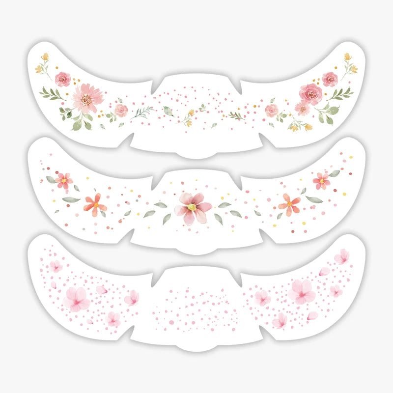 Freckles Tattoo Stickers Set - Rose Cherry Blossom Face Makeup Patches for Women